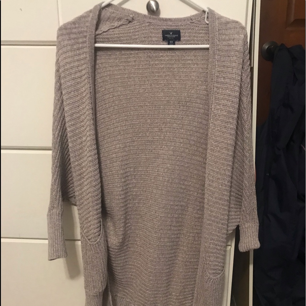 american eagle waffle cardigan